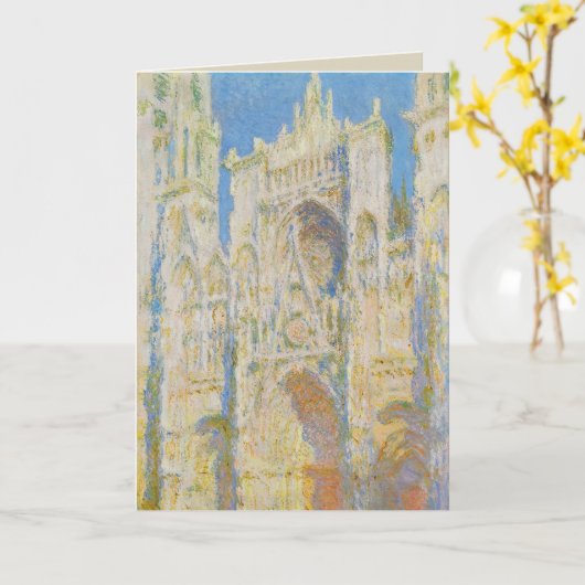 Claude Monet Rouen Cathedral Portal Morning Light カード (黄色い花)
