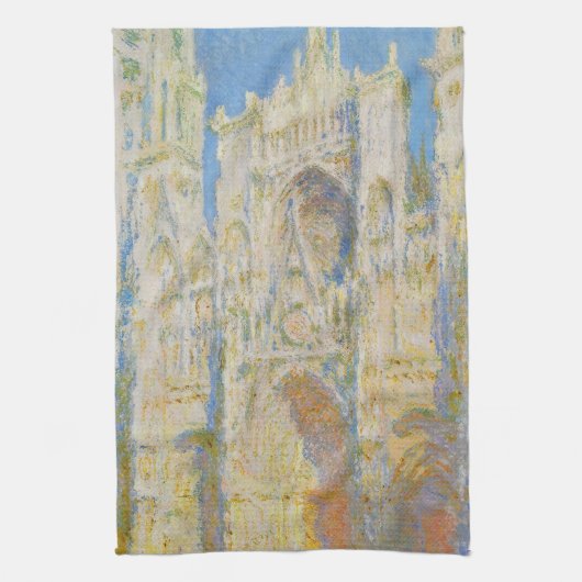 Claude Monet Rouen Cathedral Portal Morning Light キッチンタオル (縦)
