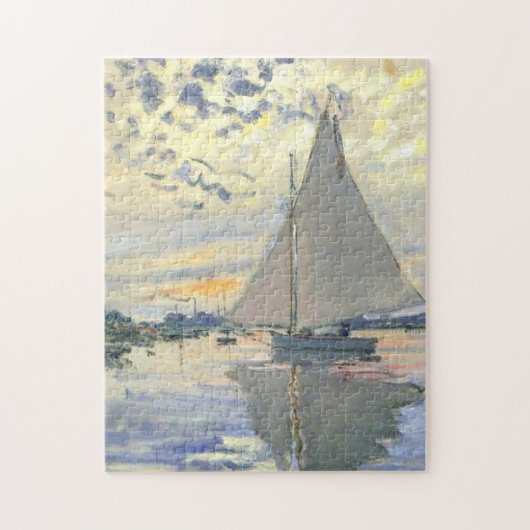 Claude Monet - Sailboat At Le Petit Gennevilliers ジグソーパズル (縦)
