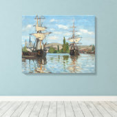 Claude Monet_Shipsセーヌに乗ってルーアン キャンバスプリント (インサイチュ (ウッドフロア))