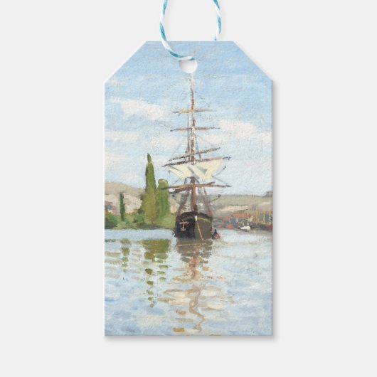 Claude Monet. Ships Riding on the Seine at Rouen ギフトタグ (正面)