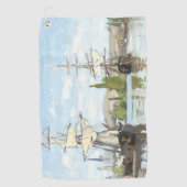 Claude Monet. Ships Riding on the Seine at Rouen ゴルフタオル (正面)