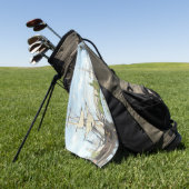 Claude Monet. Ships Riding on the Seine at Rouen ゴルフタオル (グリーン)
