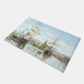 Claude Monet. Ships Riding on the Seine at Rouen ドアマット (アングル)