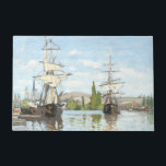 Claude Monet. Ships Riding on the Seine at Rouen ドアマット<br><div class="desc">Claude Monet. Ships Riding on the Seine at Rouen. Reproduction of famous works of art  images in the public domain.</div>