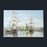 Claude Monet. Ships Riding on the Seine at Rouen ドアマット<br><div class="desc">Claude Monet. Ships Riding on the Seine at Rouen. Reproduction of famous works of art  images in the public domain.</div>