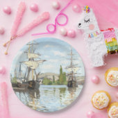 Claude Monet. Ships Riding on the Seine at Rouen ペーパープレート (パーティー)