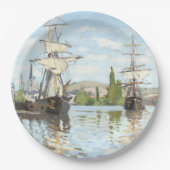 Claude Monet. Ships Riding on the Seine at Rouen ペーパープレート (正面)
