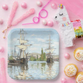 Claude Monet. Ships Riding on the Seine at Rouen ペーパープレート (パーティー)