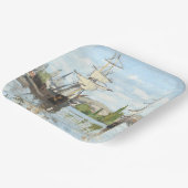 Claude Monet. Ships Riding on the Seine at Rouen ペーパープレート (傾斜あり)