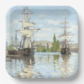 Claude Monet. Ships Riding on the Seine at Rouen ペーパープレート (正面)