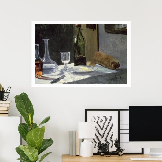 Claude Monet | Still Life with Bottles ポスター (ホームオフィス)