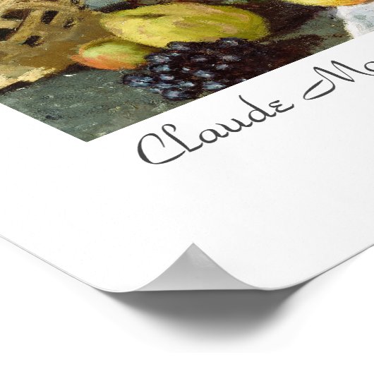 Claude Monet Still Life with Flowers and Fruit ポスター (角)