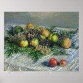 Claude Monet | Still Life with Pears and Grapes ポスター (正面)