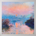 Claude Monet - Sunset On The Seine ポスター<br><div class="desc">Claude Monet - Sunset On The Seine At Lavacourt Winter Effect 1880</div>