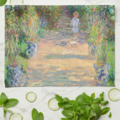 Claude Monet - The Artist's Garden at Veteuil キッチンタオル (折り畳み)