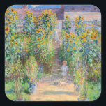 Claude Monet - The Artist's Garden at Veteuil スクエアシール<br><div class="desc">The Artist's Garden at Veteuil / Le jardin de l'artiste a Veteuil - Claude Monet，キャンバス上の油,  1881</div>