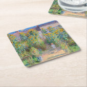 Claude Monet - The Artist's Garden at Veteuil スクエアペーパーコースター (アングル)