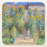Claude Monet - The Artist's Garden at Veteuil スクエアペーパーコースター<br><div class="desc">The Artist's Garden at Veteuil / Le jardin de l'artiste a Veteuil - Claude Monet，キャンバス上の油,  1881</div>