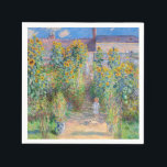 Claude Monet - The Artist's Garden at Veteuil スタンダードカクテルナプキン<br><div class="desc">The Artist's Garden at Veteuil / Le jardin de l'artiste a Veteuil - Claude Monet，キャンバス上の油,  1881</div>