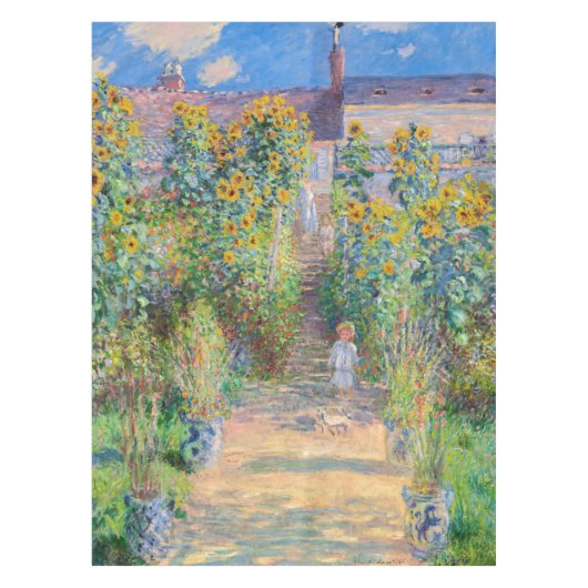 Claude Monet - The Artist's Garden at Veteuil テーブルクロス (正面)