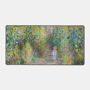 Claude Monet - The Artist's Garden at Veteuil デスクマット