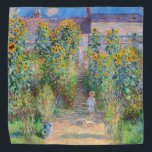 Claude Monet - The Artist's Garden at Veteuil バンダナ<br><div class="desc">The Artist's Garden at Veteuil / Le jardin de l'artiste a Veteuil - Claude Monet，キャンバス上の油,  1881</div>