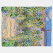 Claude Monet - The Artist's Garden at Veteuil フリースブランケット (正面(横))