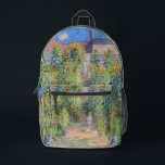 Claude Monet - The Artist's Garden at Veteuil プリントバックパック<br><div class="desc">The Artist's Garden at Veteuil / Le jardin de l'artiste a Veteuil - Claude Monet，キャンバス上の油,  1881</div>