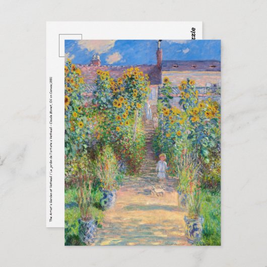 Claude Monet - The Artist's Garden at Veteuil ポストカード (正面/裏面)