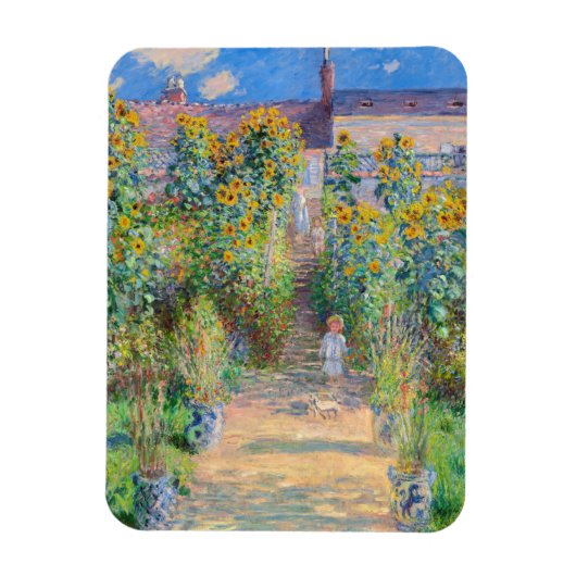 Claude Monet - The Artist's Garden at Veteuil マグネット (縦)