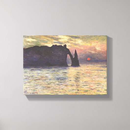 Claude Monet – The Cliff Étretat – Sunset – 1883 キャンバスプリント (正面)