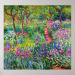 Claude Monet: The Iris Garden at Giverny ポスター<br><div class="desc">A colorful classic poster featuring the iris garden at Giverny,  painted by the French impressionist painter Claude Monet.</div>