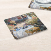 Claude Monet - The Lunchem，装飾パネル スクエアペーパーコースター (アングル)