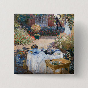 Claude Monet - The Lunchem,装飾パネル 缶バッジ