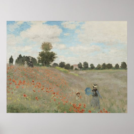 Claude Monet The Poppy Field near Argenteuil ポスター (正面)