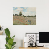 Claude Monet The Poppy Field near Argenteuil ポスター (ホームオフィス)