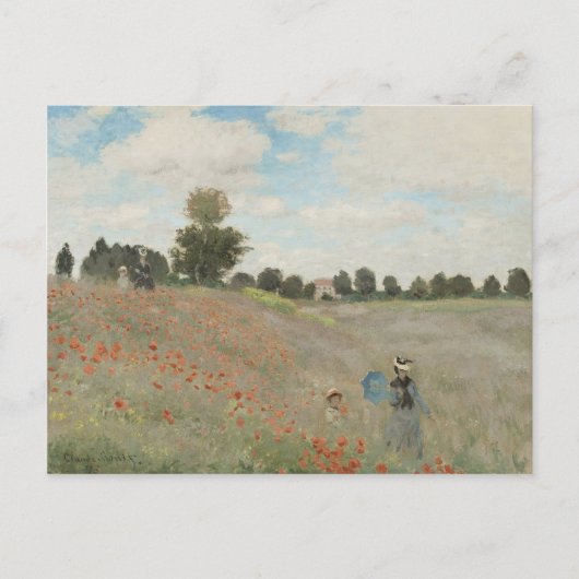 Claude Monet The Poppy Field near Argenteuil ポストカード (正面)
