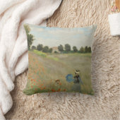 Claude Monet The Poppy Field near Argenteuil Art クッション (ブランケット)