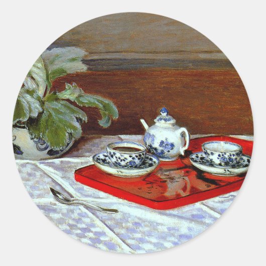 Claude Monet - The Tea Set, ラウンドシール (正面)