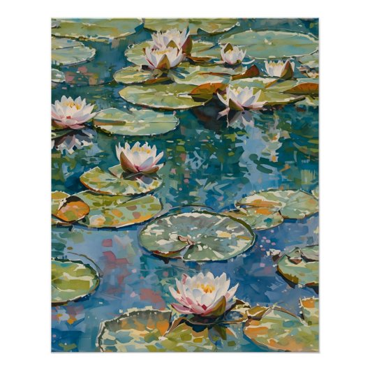 Claude Monet Water Lilies 1916 Fine Art  ポスター (正面)