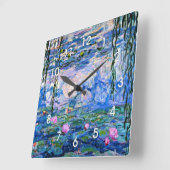 Claude Monet - Water Lilies, 1919, スクエア壁時計 (傾斜)