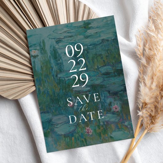 Claude Monet Water Lilies Wedding Save The Date セーブザデート