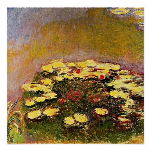 Claude Monet - Water Lilies, Yellow, ポスター (正面)