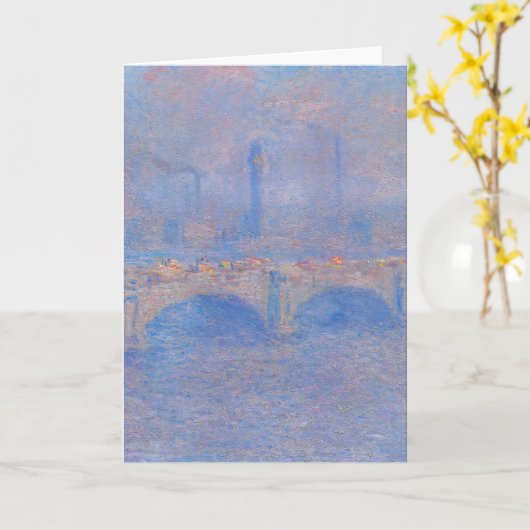 Claude Monet Waterloo Bridge Sunlight Art Print カード (黄色い花)