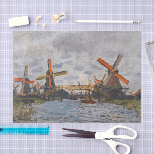 Claude Monet - Windmills near Zaandam 薄葉紙 (クラフト)
