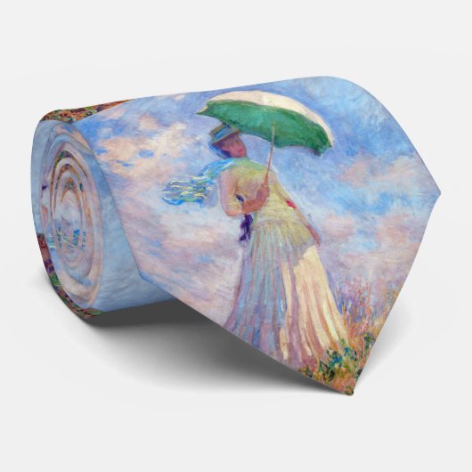 Claude Monet - Woman with a Parasol facing right ネクタイ (ロール)