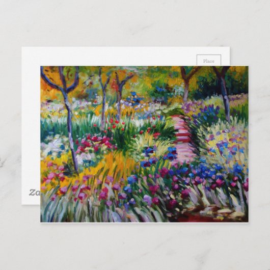 Claude Monet's Iris Garden Postcard ポストカード (正面/裏面)