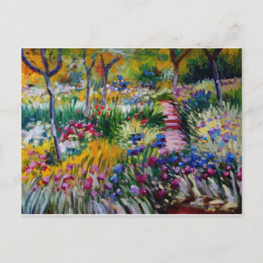 Claude Monet's Iris Garden Postcard ポストカード (正面)