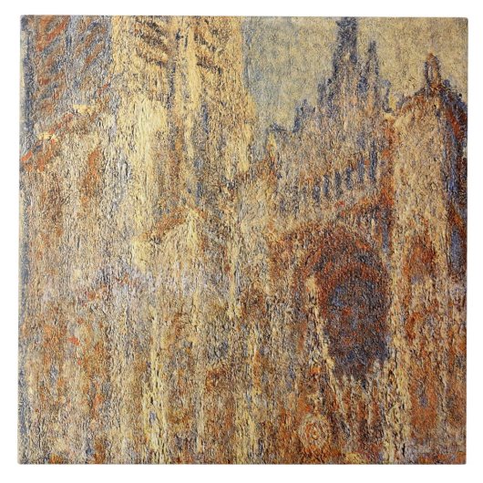 Claude Monet's painting, Rouen Cathedral at Noon, タイル (正面)